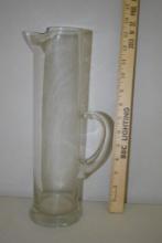 GLASS BEER PITCHER 13" TALL