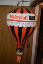 VINTAGE FORD MOTORCRAFT ADVERTISING HOT AIR BALLOON, APPROX 32" HIGH
