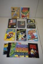 BOX WITH LARGE LOT OF VINTAGE NINTENDO NES CARTRIDGES VIDEO GAMES IN BOXES, SOME SEALED