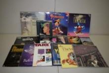 (16) STACK OF VINTAGE LASER DISC CONCERT FIRMS AND MOVIES, VAN HALEN, WHO, JOHN LENNON ETC.