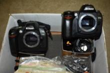 (2) NIKON D70S, D70 CAMERA BODIES AND LENSE PARTS & DIGITAL MANUALS
