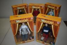 (5) VINTAGE NSYNC COLLECTABLE MARIONETTE DOLLS, COMPLETE SET IN BOXES, LIVING TOYZ