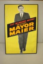 MAYOR MAIER MILWAUKEE FRAMED POSTER, 28' X 18"