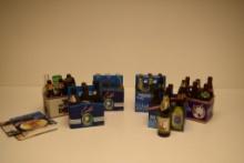 BOX WITH VINTAGE BEER BOTTLES