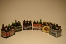 BOX WITH VINTAGE BEER BOTTLES