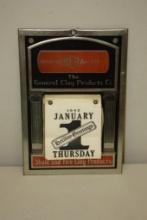 1942 THE GENERAL CLAY PRODUCTS CO, TEAR AWAY CALENDAR