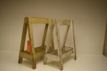 WOOD SAW HORSES VINTAGE AS SHOWN