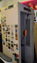RARE WESTERN ELECTRIC WE WOOD TELEPHONE BOOTH WITH SEAT,SHELF, 3 SLOT PAY PHONE, LIGHT, FAN