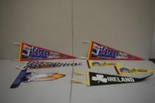 (8) VINTAGE PENNANTS; INDY 500, DISNEY WORLD, ALASKA, ETC.