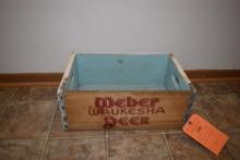 WEBER WAUKESHA BEER WOODEN CRATE VINTAGE