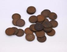 INDIAN HEAD PENNIES; 5-1800'S, 14 1900'S