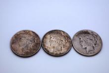(3) SILVER DOLLARS LIBERTY; 1924, 1926, 1927