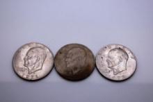 (3) SILVER DOLLARS; 1971 & 1972
