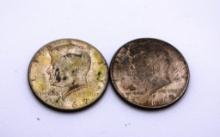 1967 AND 1968 SILVER HALF DOLLARS.