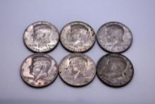 (6) MISC YEARS, HALF DOLLARS; 1974, BICENTENNIAL ETC. '