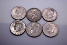 (6) HALF DOLLARS - 1978, 1980, 1985 ETC.