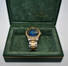 MEN'S 18K GOLD AND STAINLESS STEEL OYSTER PERPETUAL ROLEX WATCH. THUNDERBIRD TURN-O GRAPH,