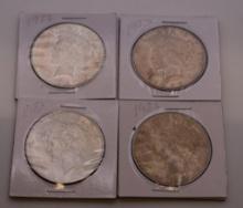 PEACE UNITED STATES SILVER DOLLAR, QUANTITY 4, 1923 NUMISMATIC COINS