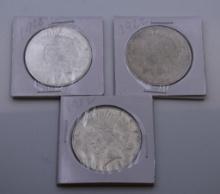 PEACE UNITED STATES SILVER DOLLAR, QUANTITY 3, 1922 NUMISMATIC COINS