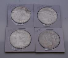 PEACE UNITED STATES SILVER DOLLAR, QUANTITY 4, 1922 NUMISMATIC COINS