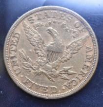 1880 US LIBERTY HEAD $10 GOLD EAGLE COIN, 90% GOLD, WEIGHS 16.72 GRAMS, NUMISMATIC
