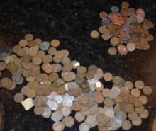 LARGE LOT US PENNIES, MANY WHEAT LEAF, 1940S-1980S, WARTIME 1942-1945 AS SHOWN