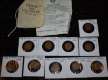 VARIOUS WHEAT LEAF LINCOLN PENNY NUMISMATIC COINS, AS SHOWN