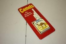 VINTAGE CAMEL CIGARETTES THERMOMETER ADVERTISING SIGN 14" X 6"