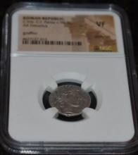 ANCIENT ROMAN EMPIRE COIN PANZA 90BC NUMISMATIC DENARIUS