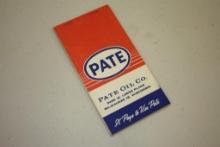 PATE OIL CO NOTE BOOK