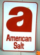 AMERICAN SALT ADVERTISING SIGN, 15 X 26" AND BOX
