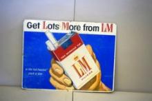 L&M FILTERS, GET LOTS MORE FROM L&M ADVERTISING SIGN, 23.5" X 17.5" TIN