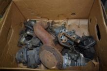 BOX OF VINTAGE FUEL PUMPS