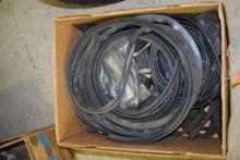 BOX OF VINTAGE WEATHERSTRIPS, FENDER WELTING ETC.