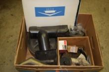 BOX OF MISC VINTAGE AUTOMOTIVE LITERATURE; 1957&1958 LINCOLN, 1958 CADILLAC, MISC. PARTS