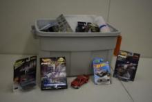 LARGE BIN OF DIE CAST TOY CARS, HOT WHEELS, MATCH BOX, ETC.