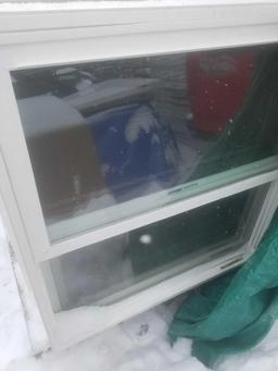 Vinyl sliding window with screen 36x 37 1/2