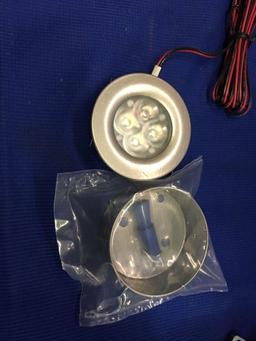 Puck Lights (6), cooper cobination receptacle/us changer(9), 2 class 2 power supply