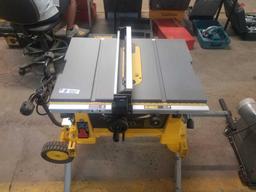 DEWALT Table Saw Model # DW744 and two wheel cart attachment