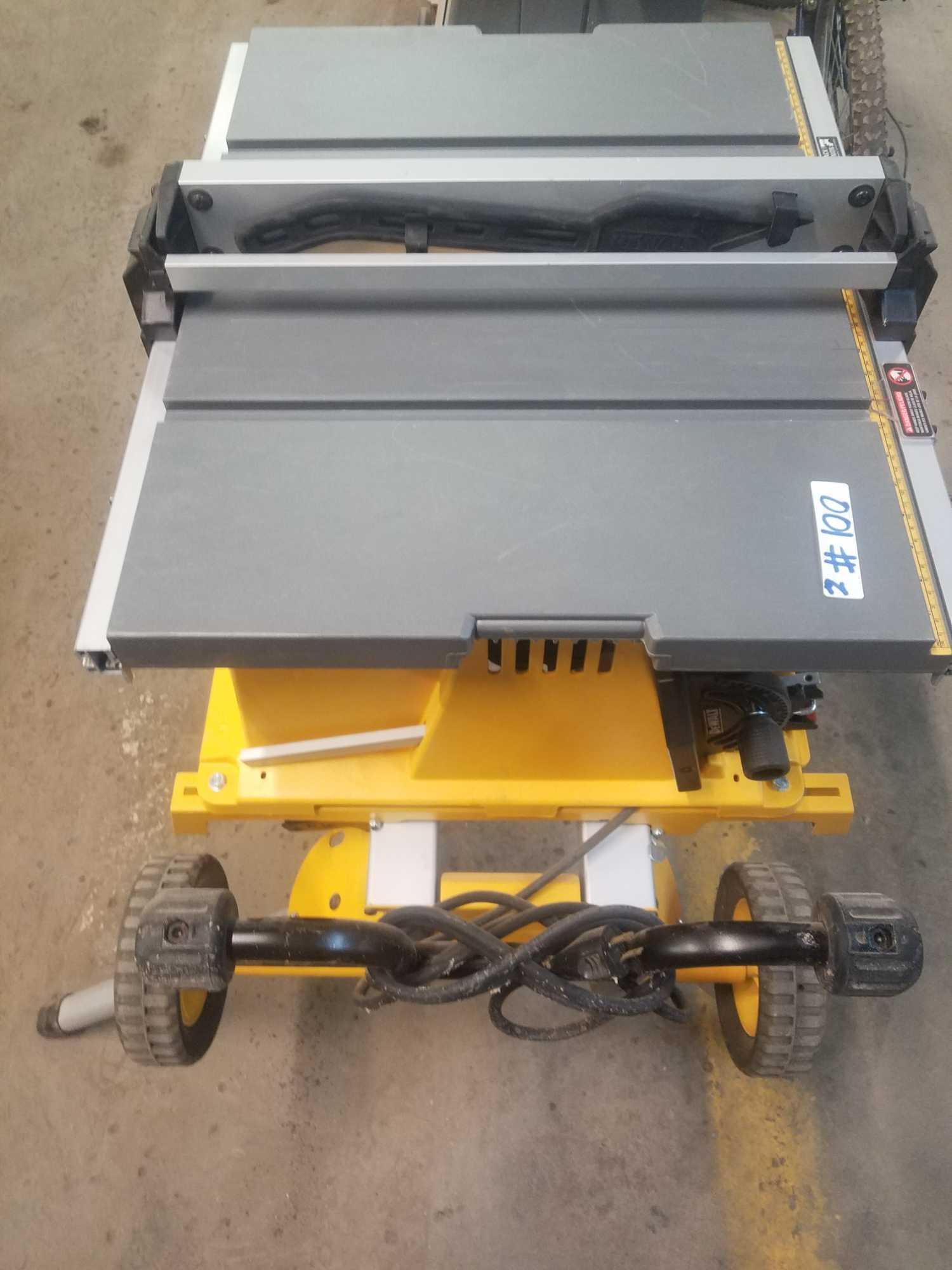 DEWALT Table Saw Model # DW744 and two wheel cart attachment