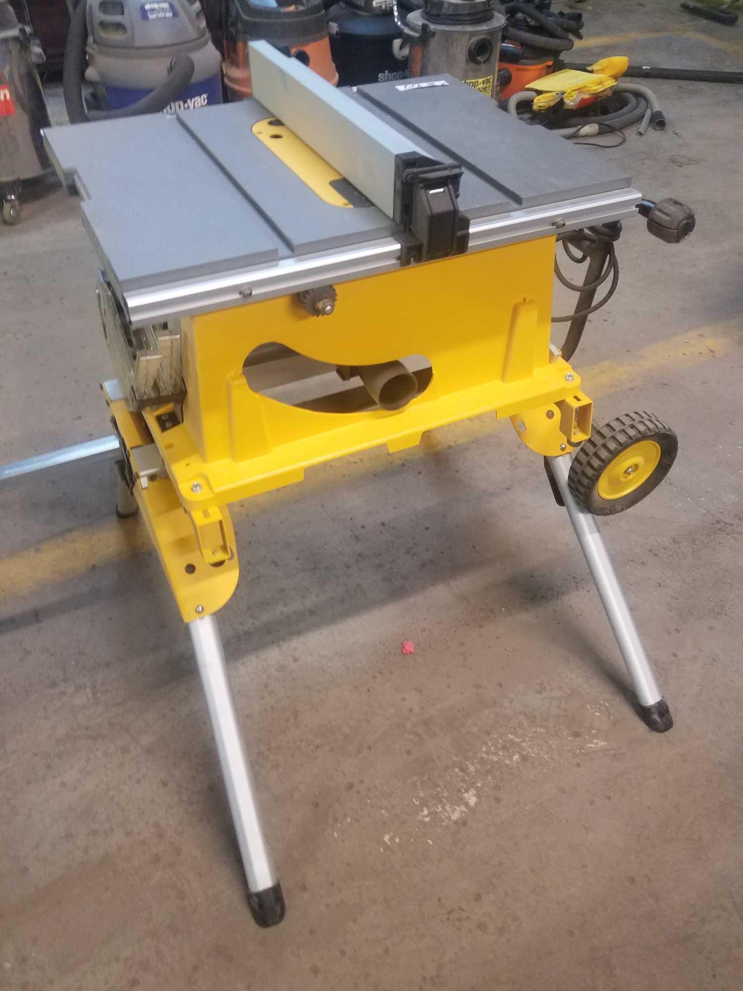 DEWALT Table Saw Model # DW744 and two wheel cart attachment