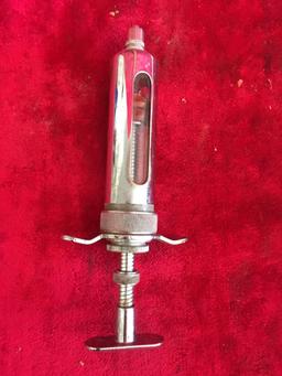 Misc. Items: Stanley Die cast chalk line reel, eye nut, syringe, and more