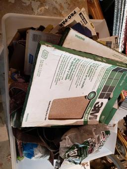 Large tote of all sorts of Sandpaper