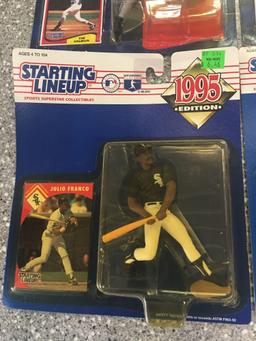 6x-Starting Lineup Julio Franco, Tim Salmon, Randy Johnson, Cal Ripken Jr, Reggie Sanders, and