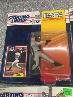 6x-Starting Lineup Julio Franco, Tim Salmon, Randy Johnson, Cal Ripken Jr, Reggie Sanders, and