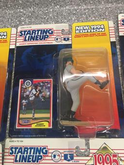 6x-Starting Lineup Julio Franco, Tim Salmon, Randy Johnson, Cal Ripken Jr, Reggie Sanders, and