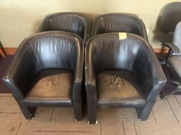 4x-vinyl padded chairs with scuffs and scrapes