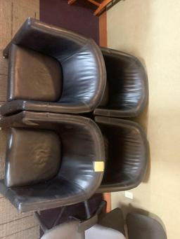 4x-vinyl padded chairs with scuffs and scrapes