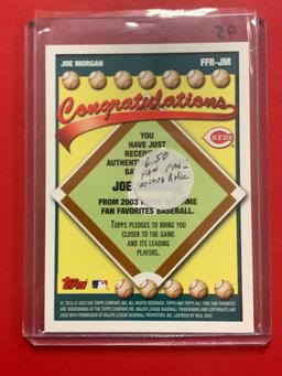2003 Topps Joe Morgan authentic game used bat baseball card