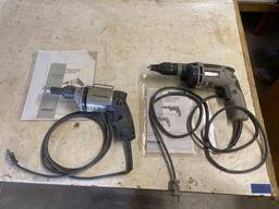 Porter cable double insulated drywall gun plus additional portable electric screwdriver